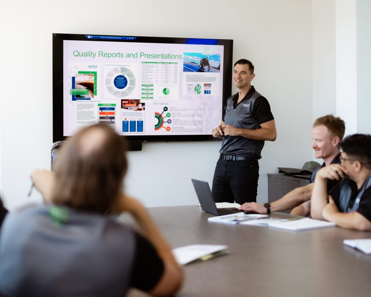 An ATC broker presenting a programme review