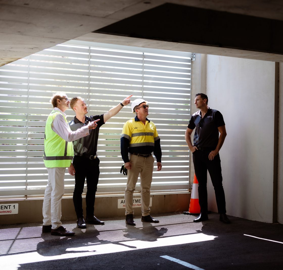 An ATC broker walking a site inspection with a client crew